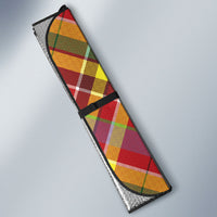 Happy Jounen Kweyol Auto Sun Shade Madras Pattern Roses Stylized