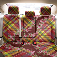 Happy Jounen Kweyol Back Car Seat Cover Madras Pattern Roses Stylized