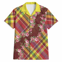 Happy Jounen Kweyol Hawaiian Shirt Madras Pattern Roses Stylized