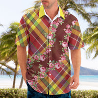 Happy Jounen Kweyol Hawaiian Shirt Madras Pattern Roses Stylized