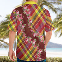 Happy Jounen Kweyol Hawaiian Shirt Madras Pattern Roses Stylized