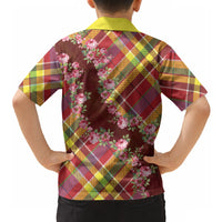 Happy Jounen Kweyol Hawaiian Shirt Madras Pattern Roses Stylized
