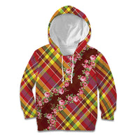 Happy Jounen Kweyol Kid Hoodie Madras Pattern Roses Stylized