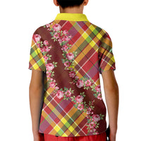 Happy Jounen Kweyol Kid Polo Shirt Madras Pattern Roses Stylized