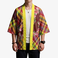 Happy Jounen Kweyol Kimono Madras Pattern Roses Stylized