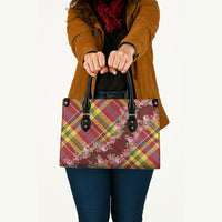 Happy Jounen Kweyol Leather Bag Madras Pattern Roses Stylized