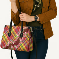 Happy Jounen Kweyol Leather Bag Madras Pattern Roses Stylized