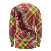 Happy Jounen Kweyol Long Sleeve Shirt Madras Pattern Roses Stylized