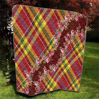Happy Jounen Kweyol Quilt Madras Pattern Roses Stylized