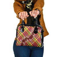 Happy Jounen Kweyol Shoulder Handbag Madras Pattern Roses Stylized