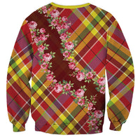 Happy Jounen Kweyol Sweatshirt Madras Pattern Roses Stylized