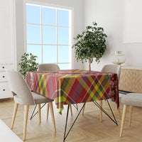 Happy Jounen Kweyol Tablecloth Madras Pattern Roses Stylized
