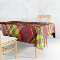 Happy Jounen Kweyol Tablecloth Madras Pattern Roses Stylized
