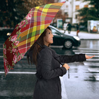 Happy Jounen Kweyol Umbrella Madras Pattern Roses Stylized