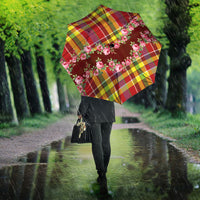 Happy Jounen Kweyol Umbrella Madras Pattern Roses Stylized