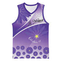Personalised Saint Lucia La Magewit Basketball Jersey La Marguerite Flower