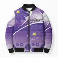 Personalised Saint Lucia La Magewit Bomber Puffer Jacket La Marguerite Flower