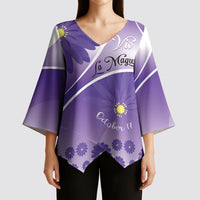 Personalised Saint Lucia La Magewit Kimono Sleeve Blouse La Marguerite Flower