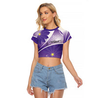 Personalised Saint Lucia La Magewit Raglan Cropped T Shirt La Marguerite Flower