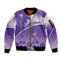 Personalised Saint Lucia La Magewit Sleeve Zip Bomber Jacket La Marguerite Flower