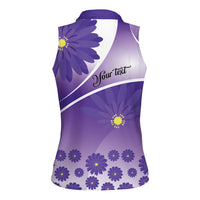 Personalised Saint Lucia La Magewit Women Sleeveless Polo Shirt La Marguerite Flower