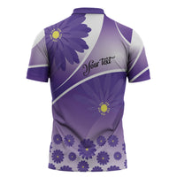 Personalised Saint Lucia La Magewit Zipper Polo Shirt La Marguerite Flower