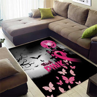 At Halloween We Think Pink Area Rug Pink Ribbon Butterflies - Wonder Print Shop