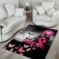 At Halloween We Think Pink Area Rug Pink Ribbon Butterflies - Wonder Print Shop