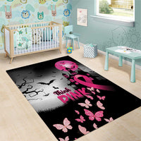 At Halloween We Think Pink Area Rug Pink Ribbon Butterflies - Wonder Print Shop