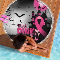 At Halloween We Think Pink Beach Blanket Pink Ribbon Butterflies - Wonder Print Shop