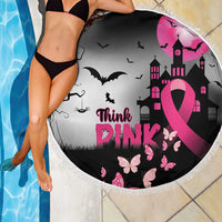 At Halloween We Think Pink Beach Blanket Pink Ribbon Butterflies - Wonder Print Shop