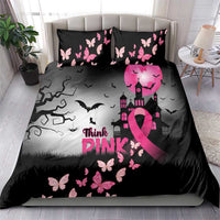 At Halloween We Think Pink Bedding Set Pink Ribbon Butterflies - Wonder Print Shop
