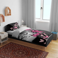 At Halloween We Think Pink Bedding Set Pink Ribbon Butterflies - Wonder Print Shop