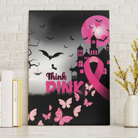 At Halloween We Think Pink Canvas Wall Art Pink Ribbon Butterflies - Wonder Print Shop