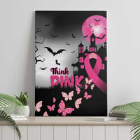 At Halloween We Think Pink Canvas Wall Art Pink Ribbon Butterflies - Wonder Print Shop