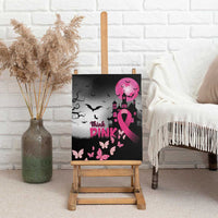 At Halloween We Think Pink Canvas Wall Art Pink Ribbon Butterflies - Wonder Print Shop