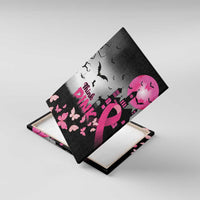 At Halloween We Think Pink Canvas Wall Art Pink Ribbon Butterflies - Wonder Print Shop