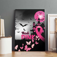 At Halloween We Think Pink Canvas Wall Art Pink Ribbon Butterflies - Wonder Print Shop