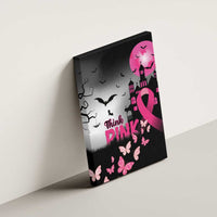 At Halloween We Think Pink Canvas Wall Art Pink Ribbon Butterflies - Wonder Print Shop