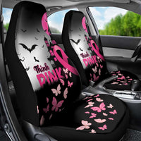 At Halloween We Think Pink Car Seat Cover Pink Ribbon Butterflies - Wonder Print Shop