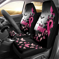 At Halloween We Think Pink Car Seat Cover Pink Ribbon Butterflies - Wonder Print Shop