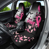 At Halloween We Think Pink Car Seat Cover Pink Ribbon Butterflies - Wonder Print Shop
