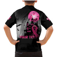 Personalized At Halloween We Think Pink Family Matching Mermaid Dress and Hawaiian Shirt Pink Ribbon Butterflies - Wonder Print Shop