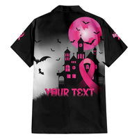 Personalized At Halloween We Think Pink Family Matching Off Shoulder Maxi Dress and Hawaiian Shirt Pink Ribbon Butterflies - Wonder Print Shop