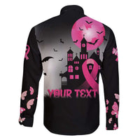 Personalized At Halloween We Think Pink Family Matching Summer Maxi Dress and Hawaiian Shirt Pink Ribbon Butterflies - Wonder Print Shop