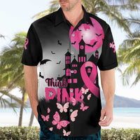 Personalized At Halloween We Think Pink Hawaiian Shirt Pink Ribbon Butterflies - Wonder Print Shop