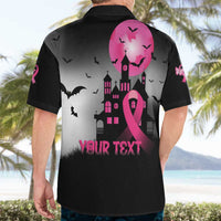 Personalized At Halloween We Think Pink Hawaiian Shirt Pink Ribbon Butterflies - Wonder Print Shop