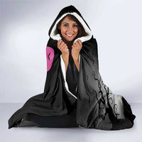 At Halloween We Think Pink Hooded Blanket Pink Ribbon Butterflies