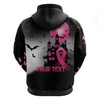 Personalized At Halloween We Think Pink Hoodie Pink Ribbon Butterflies - Wonder Print Shop