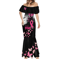 Personalized At Halloween We Think Pink Mermaid Dress Pink Ribbon Butterflies - Wonder Print Shop